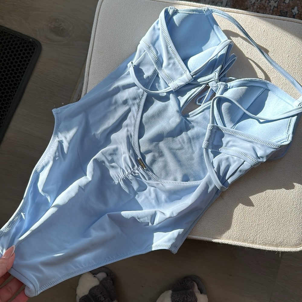 BRAND NEW ANNABEE Blue one piece bathing suit size small